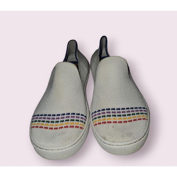 Rothy's Other - Rothy's Slip On Shoes Girl's Size 1 White Rainbow